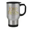 Stainless steel travel mug with lid, double wall 450ml