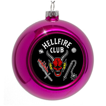 Hellfire CLub, Stranger Things, Purple Christmas tree ornament bauble 8cm