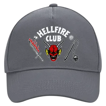 Hellfire CLub, Stranger Things, Καπέλο Ενηλίκων Ultimate Γκρι, (100% ΒΑΜΒΑΚΕΡΟ DRILL, ΕΝΗΛΙΚΩΝ, UNISEX, ONE SIZE)