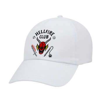 Hellfire CLub, Stranger Things, Καπέλο Baseball Λευκό (5-φύλλο, unisex)