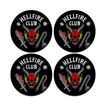 Hellfire CLub, Stranger Things, SET of 4 round wooden coasters (9cm)