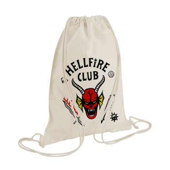 Hellfire CLub, Stranger Things, Τσάντα πλάτης πουγκί GYMBAG natural (28x40cm)