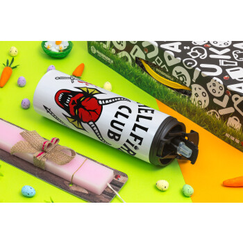 Hellfire CLub, Stranger Things, Easter candle,Travel Tumbler 2 Lids, with metal straw & cleaning brush & aromatic flat candle (30cm) (PINK)