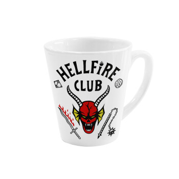 Hellfire CLub, Stranger Things, Κούπα κωνική Latte Λευκή, κεραμική, 300ml