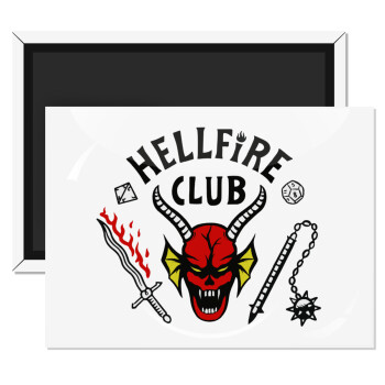 Hellfire CLub, Stranger Things, Ορθογώνιο μαγνητάκι ψυγείου διάστασης 9x6cm