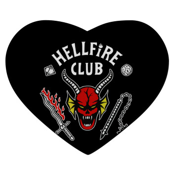 Hellfire CLub, Stranger Things, Mousepad heart 23x20cm