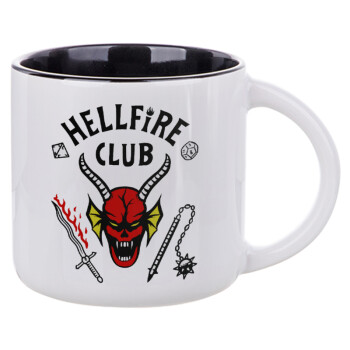 Hellfire CLub, Stranger Things, Κούπα κεραμική 400ml Λευκή/Μαύρη