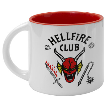 Hellfire CLub, Stranger Things, Κούπα κεραμική 400ml Λευκή/Κόκκινη