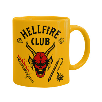 Hellfire CLub, Stranger Things, Κούπα, κεραμική κίτρινη, 330ml (1 τεμάχιο)
