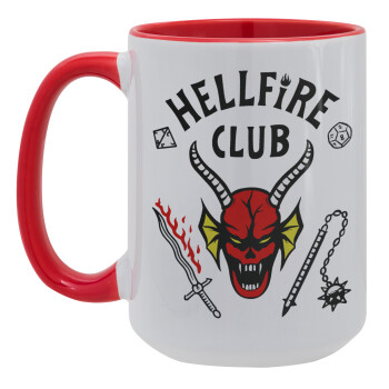 Hellfire CLub, Stranger Things, Κούπα Mega 15oz, κεραμική Κόκκινη, 450ml