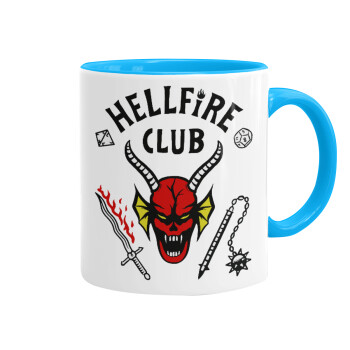 Hellfire CLub, Stranger Things, Mug colored light blue, ceramic, 330ml