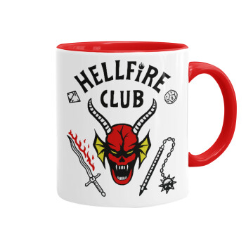 Hellfire CLub, Stranger Things, Κούπα χρωματιστή κόκκινη, κεραμική, 330ml