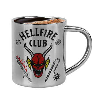 Hellfire CLub, Stranger Things, Double-wall metal cup for espresso (220ml)
