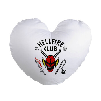 Hellfire CLub, Stranger Things, Μαξιλάρι καναπέ καρδιά 40x40cm περιέχεται το  γέμισμα