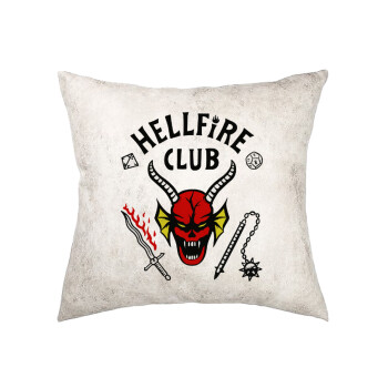 Hellfire CLub, Stranger Things, Μαξιλάρι καναπέ Δερματίνη Γκρι 40x40cm με γέμισμα