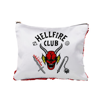 Hellfire CLub, Stranger Things, Τσαντάκι νεσεσέρ με πούλιες (Sequin) Κόκκινο