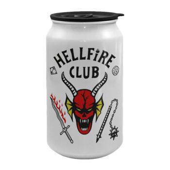 Hellfire CLub, Stranger Things, Κούπα ταξιδιού μεταλλική με καπάκι (tin-can) 500ml