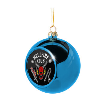 Hellfire CLub, Stranger Things, Χριστουγεννιάτικη μπάλα δένδρου Μπλε 8cm