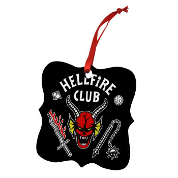 Hellfire CLub, Stranger Things, Χριστουγεννιάτικο στολίδι polygon ξύλινο 7.5cm