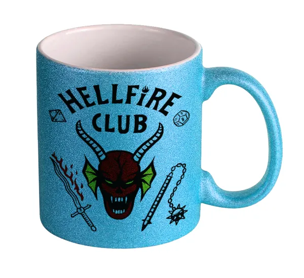 Hellfire CLub — Light blue glitter mug that sparkles, ceramic, 330ml