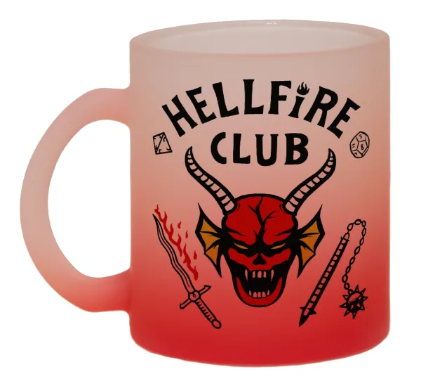Hellfire CLub — Κούπα γυάλινη δίχρωμη με βάση το κόκκινο ματ, 330ml