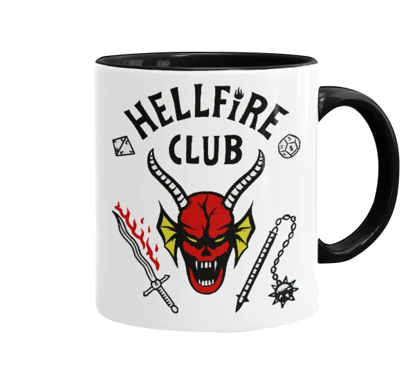 Hellfire CLub — Κούπα χρωματιστή μαύρη, κεραμική, 330ml