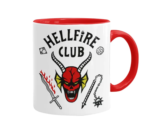 Hellfire CLub — Κούπα χρωματιστή κόκκινη, κεραμική, 330ml