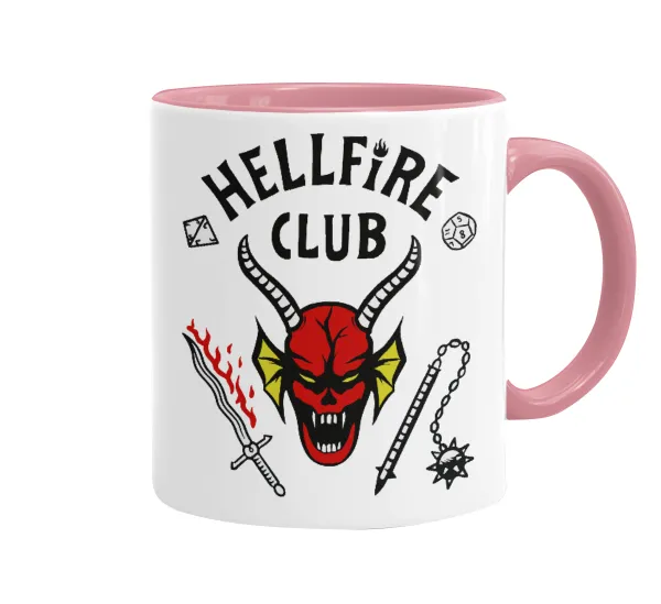 Hellfire CLub — Κούπα χρωματιστή ροζ, κεραμική, 330ml