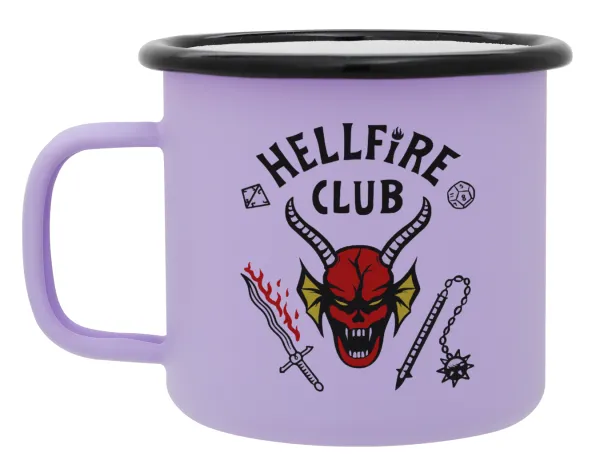 Hellfire CLub — Metal enamel mug, matte light pastel purple, 360ml