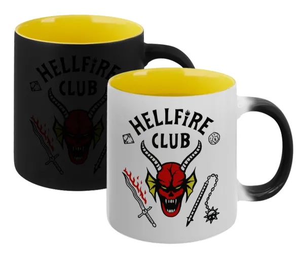 Hellfire CLub — Magic mug with yellow interior, ceramic, 330ml, changes colour with hot drinks