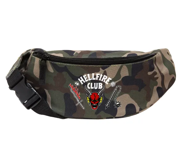 Hellfire CLub — Unisex waist bag (banana) in Jungle camouflage color with 2 pockets