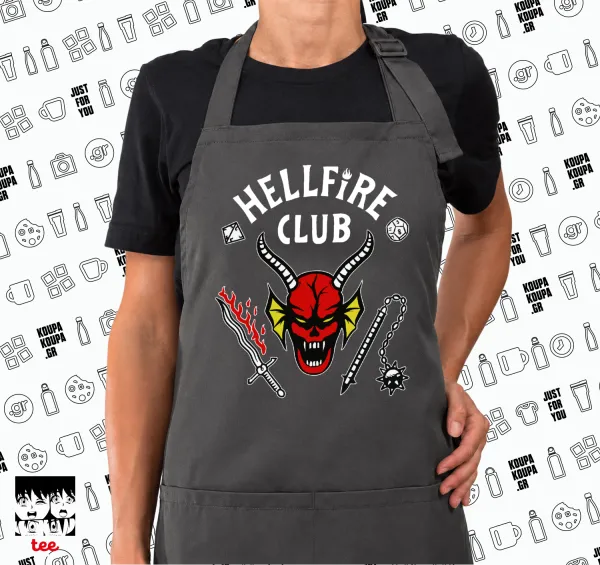 Hellfire CLub — GREY Ποδιά μαγειρικής μακριά Σεφ με τσέπες (ΕΝΗΛΙΚΩΝ, ΓΚΡΙ)