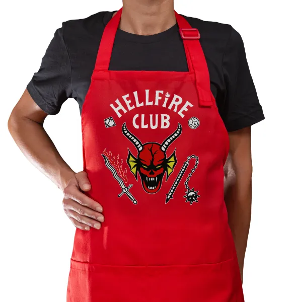 Hellfire CLub — Red cooking apron with pockets (adult)