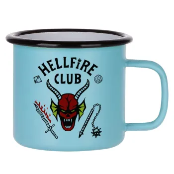 Hellfire CLub, Stranger Things, Κούπα Μεταλλική εμαγιέ ΜΑΤ σιέλ 360ml