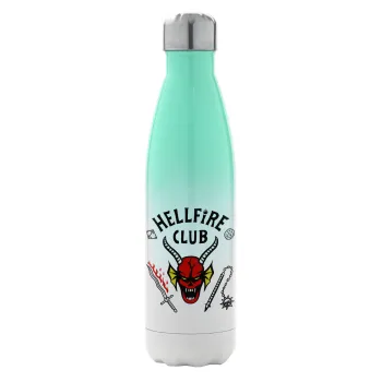 Hellfire CLub, Stranger Things, Metal mug thermos Green/White (Stainless steel), double wall, 500ml