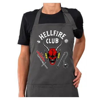 Hellfire CLub, Stranger Things, Ποδιά μακριά Σεφ ολόσωμη με τσέπες GREY (ΕΝΗΛΙΚΩΝ)