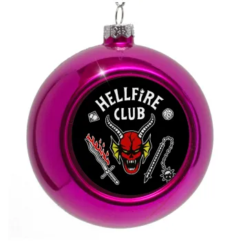 Hellfire CLub, Stranger Things, Στολίδι Χριστουγεννιάτικη μπάλα δένδρου Μωβ 8cm