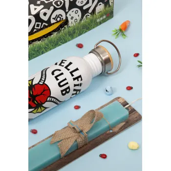 Hellfire CLub, Stranger Things, Πασχαλινή Λαμπάδα με παγούρι μεταλλικό (620ml, stainless steel) & κερί αρωματικό πλακέ (30cm) (ΤΙΡΚΟΥΑΖ)