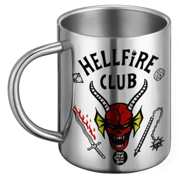 Hellfire CLub, Stranger Things, Ανοξείδωτη Μεταλλική Κούπα 450ml - Διπλού Τοιχώματος