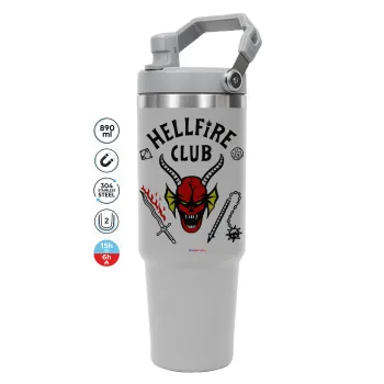 Hellfire CLub, Stranger Things, GREY color, 890ml (30oz) stainless Steel Tumbler with Handle