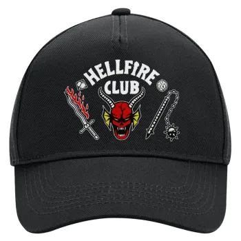 Hellfire CLub, Stranger Things, Καπέλο Ενηλίκων Ultimate ΜΑΥΡΟ, (100% ΒΑΜΒΑΚΕΡΟ DRILL, ΕΝΗΛΙΚΩΝ, UNISEX, ONE SIZE)