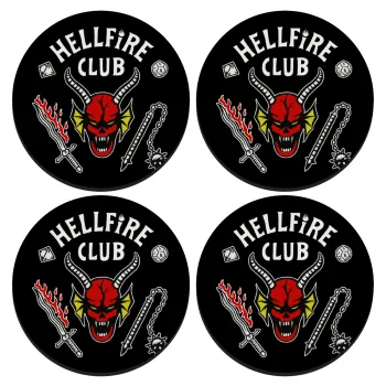 Hellfire CLub, Stranger Things, ΣΕΤ 4 Σουβέρ ξύλινα στρογγυλά (9cm)