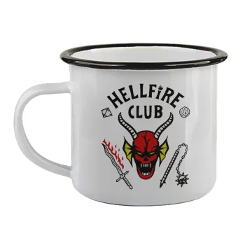 Hellfire CLub, Stranger Things, Κούπα εμαγιέ με μαύρο χείλος 360ml