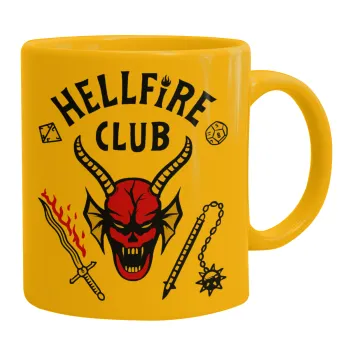 Hellfire CLub, Stranger Things, Κούπα, κεραμική κίτρινη, 330ml