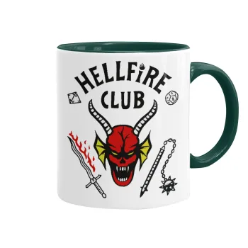 Hellfire CLub, Stranger Things, Κούπα χρωματιστή πράσινη, κεραμική, 330ml