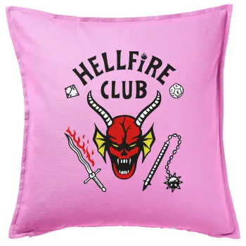 Hellfire CLub, Stranger Things, Sofa cushion Pink 50x50cm includes filling