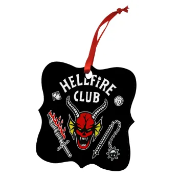 Hellfire CLub, Stranger Things, Στολίδι Χριστουγεννιάτικο στολίδι polygon ξύλινο 7.5cm