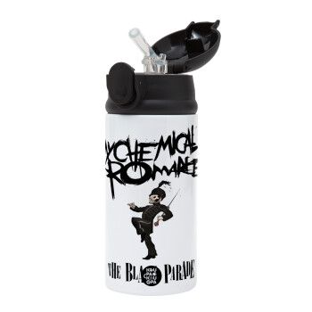 My Chemical Romance Black Parade, Παιδικό παγούρι θερμό, ανοξείδωτο, με καλαμάκι ασφαλείας, Μαύρο (360ml) BPA-FREE