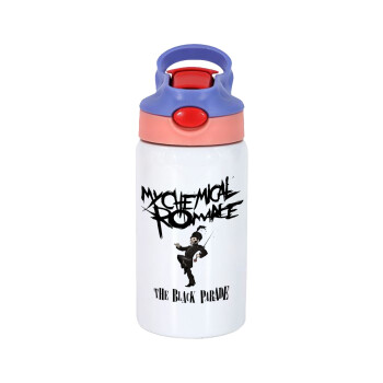 My Chemical Romance Black Parade, Children's hot water bottle, stainless steel, with safety straw, pink/purple (350ml)