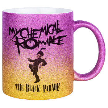 My Chemical Romance Black Parade, Κούπα Χρυσή/Ροζ Glitter, κεραμική, 330ml